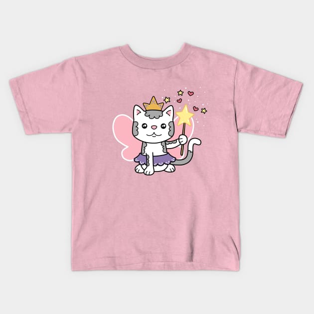 Fairy Kitten Kids T-Shirt by beckadoodles